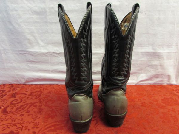 NICE VINTAGE MEN'S LEATHER MASON COWBOY BOOTS 