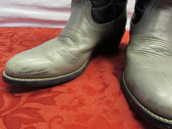 NICE VINTAGE MEN'S LEATHER MASON COWBOY BOOTS 