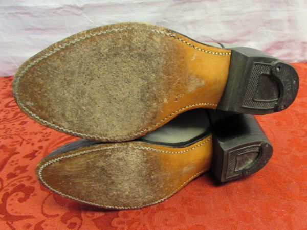 NICE VINTAGE MEN'S LEATHER MASON COWBOY BOOTS 