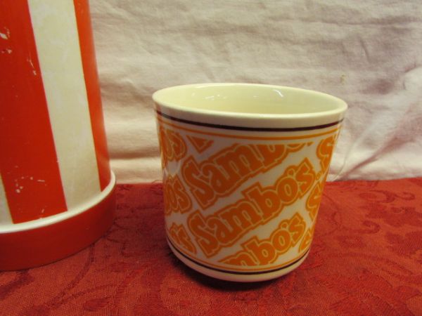 COFFEE COLLECTIBLES-SAMBO'S THERMOS & MUGS, BRIM, CORNING & BRAND WARE CARAFES & MORE 