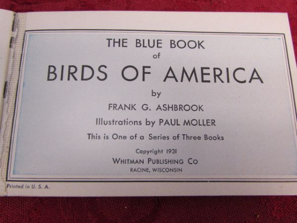 SWEET SONG BIRDS - THREE 1931 BIRDS OF AMERICA GUIDE BOOKS & STATIONARY