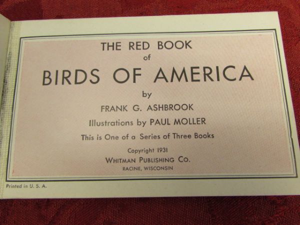 SWEET SONG BIRDS - THREE 1931 BIRDS OF AMERICA GUIDE BOOKS & STATIONARY