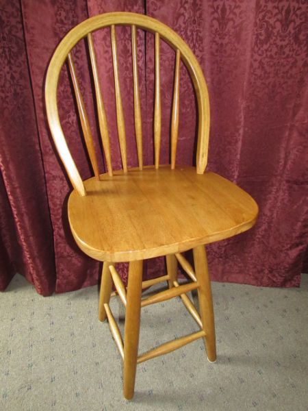 MATCHING TALL SWIVEL BAR STOOL WITH WINDSOR BACK - ALSO IN GREAT CONDITION