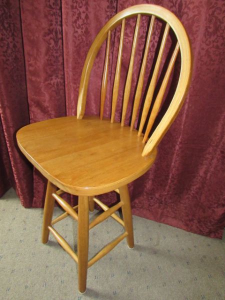 MATCHING TALL SWIVEL BAR STOOL WITH WINDSOR BACK - ALSO IN GREAT CONDITION