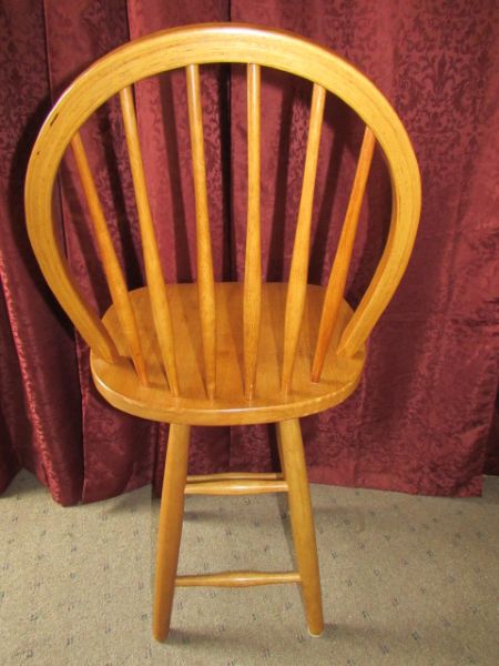 MATCHING TALL SWIVEL BAR STOOL WITH WINDSOR BACK - ALSO IN GREAT CONDITION