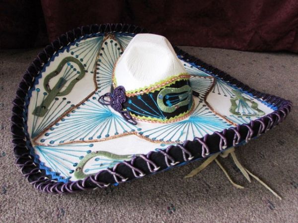 HIS & HERS CINCO DE MAYO - AUTHENTIC MARIACHI HAT, WOVEN DRESS & EMBROIDERED SHAWL 