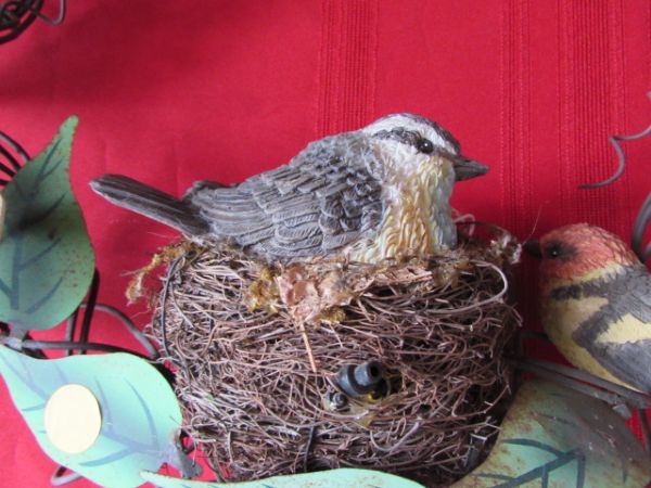 BEAUTIFUL BIRD COFFEE TABLE BOOK, WREATH &  LITTLE CERAMIC BIRDS