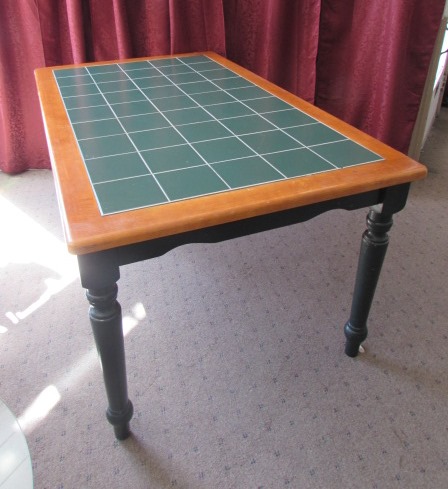 green tile top table