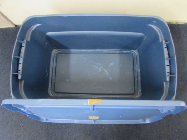 THREE LARGE PLASTIC STORAGE CONTAINERS