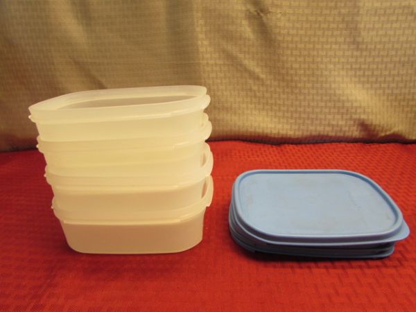 SMALL ICE CHESTS, INSULATED CUPS & AN ASSORMENT OF TUPPERWARE - PICNIC OR CAMPING?