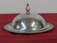 ELEGANT SILVER PLATE BUTTER DISH