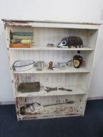RUSTIC BOOK CASE STRAIGHT OFF THE RANCH WITH VINTAGE TREASURES