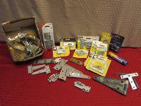 LOADS OF DOOR HARDWARE NEW & PRE OWNED, LOTS OF STANLEY - HINGES, BOLTS, CORNER BRACES & MORE