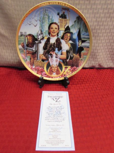 SOMEWHERE OVER THE RAINBOW - NIB COLLECTIBLE HAMILTON 50 YEARS OF OZ WIZARD OF OZ PLATE  