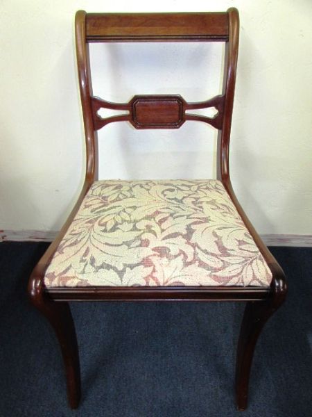 FINAL MATCHING VINTAGE SIDE CHAIR WITH UPHOLSTERED SEAT 