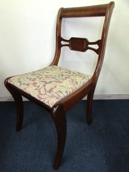 FINAL MATCHING VINTAGE SIDE CHAIR WITH UPHOLSTERED SEAT 