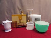 TWO GREAT KITCHEN APPLIANCES!  A JUICER & GRINDER, TUPPERWARE & NEW PITCHER