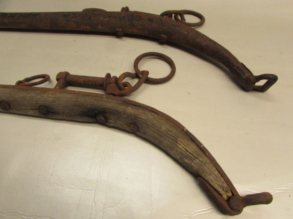 RUSTIC RANCH DÉCOR - HAMES, HAY HOOK, CURRY COMB, ROPE HALTER, CALF WEANER & MORE