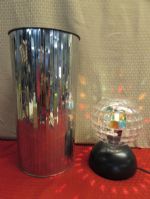 GROOVY VINTAGE CELESTIO LAMP  & MIRROR BALL WASTE BASKET