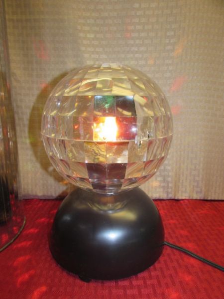 GROOVY VINTAGE CELESTIO LAMP  & MIRROR BALL WASTE BASKET