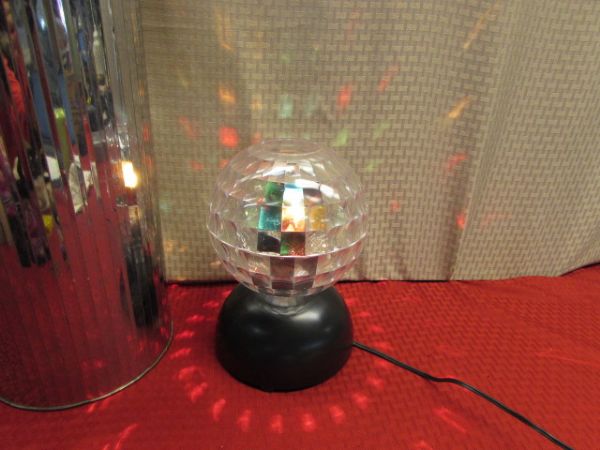 GROOVY VINTAGE CELESTIO LAMP  & MIRROR BALL WASTE BASKET