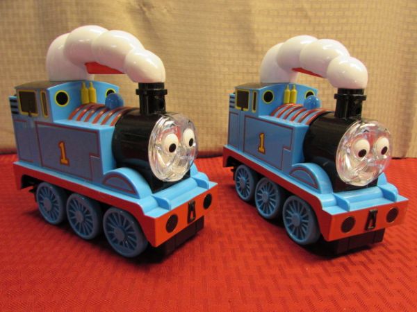 LIGHT UP THE NIGHT WITH THIS ADORABLE PAIR OF LITTLE TIKES THOMAS THE TRAIN FLASHLIGHTS - THEY MAKE NOISE TOO!