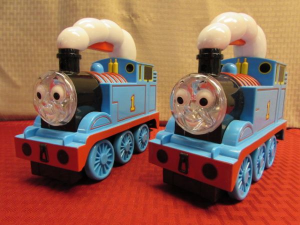 LIGHT UP THE NIGHT WITH THIS ADORABLE PAIR OF LITTLE TIKES THOMAS THE TRAIN FLASHLIGHTS - THEY MAKE NOISE TOO!