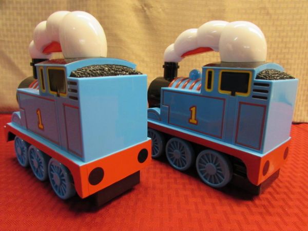 LIGHT UP THE NIGHT WITH THIS ADORABLE PAIR OF LITTLE TIKES THOMAS THE TRAIN FLASHLIGHTS - THEY MAKE NOISE TOO!