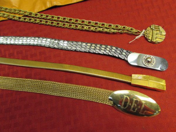 A BELT FOR EVERY OCCASION!  LARGE ASSORTMENT OF VINTAGE LADIES BELTS - FUR, SNAKE SKIN & MORE