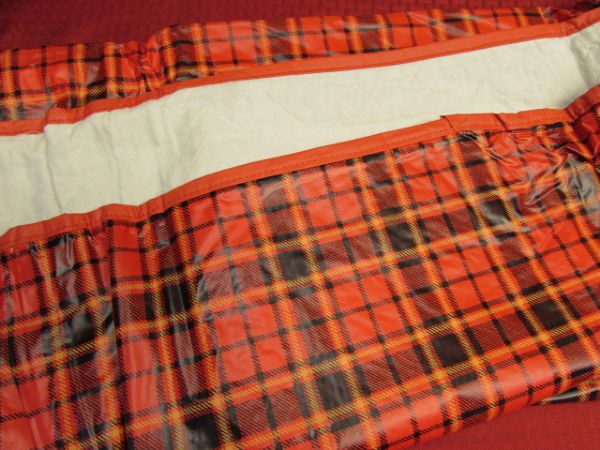 PERFECTLY PLAID - VINTAGE  THERMOS LUNCH BOX & BOTTLE, NEW CASHMERE SCARF, NEW ST. JOHN'S BAY WOOL FLANNEL & MORE 