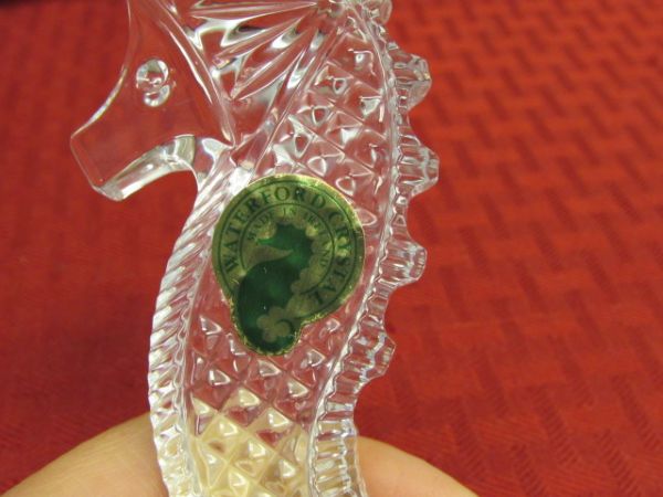 WATERFORD CRYSTAL SEAHORSE PAPER WEIGHT MADE IN IRELAND 