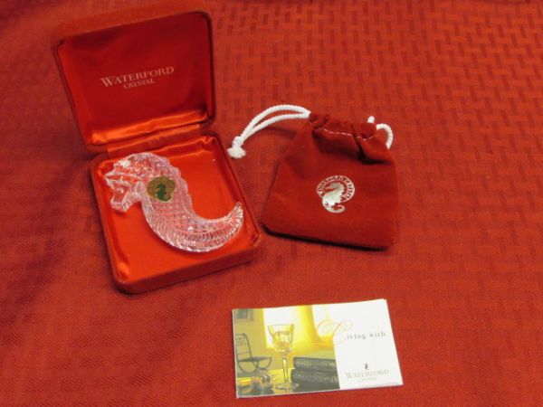 WATERFORD CRYSTAL SEAHORSE PAPER WEIGHT MADE IN IRELAND 