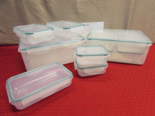 NIB 14 PIECE SET OF LOCK & SEAL STORAGE CONTAINERS 