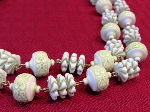 GORGEOUS GREEN!  VINTAGE JEWELRY - REAL STONE & BEADED BRACELETS, NECKLACES, TWO NEW GIFTS SETS, A WALK IN THE RAIN & . . . 