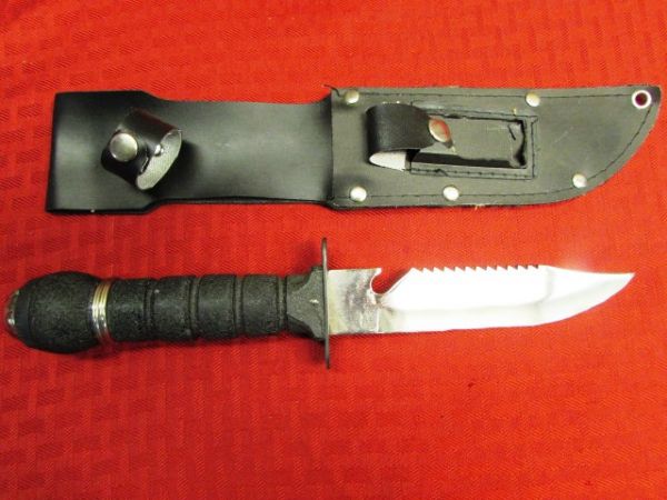 STAINLESS STEEL RAMBO SURVIVAL KNIFE WITH SHEATH