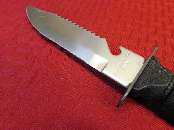 STAINLESS STEEL RAMBO SURVIVAL KNIFE WITH SHEATH