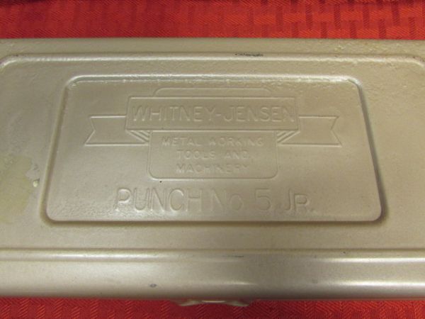 WHITNEY JENSEN PUNCH NO. 5 JR IN METAL CASE WITH DIES