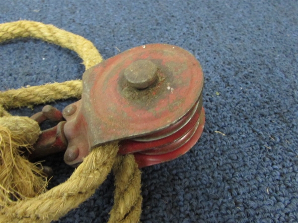 BLOCK & TACKLE, PULLY & CABLE PULLER