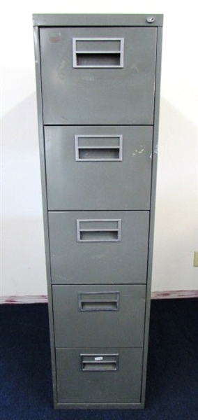 STURDY 5 DRAWER METAL FILING CABINET