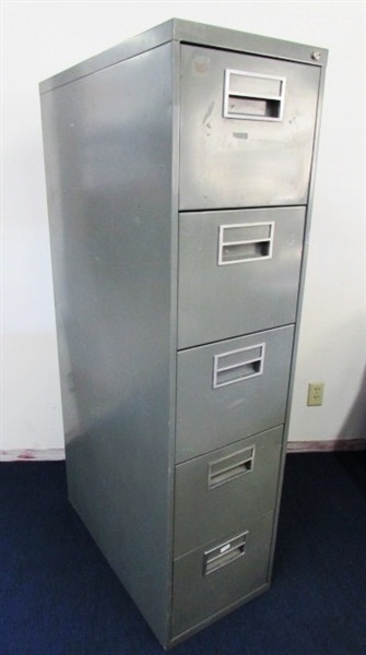 STURDY 5 DRAWER METAL FILING CABINET