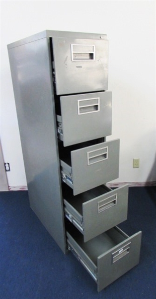 STURDY 5 DRAWER METAL FILING CABINET