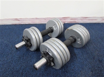 NICE METAL DUMBELLS WITH 35 POUNDS OF WEIGHT