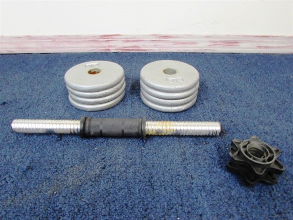 NICE METAL DUMBELLS WITH 35 POUNDS OF WEIGHT