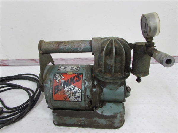 BINKS AIR COMPRESSOR, AIR BRUSHING/ PAINT EQUIPMENT,  RESPIRATOR FILTERS & MORE.