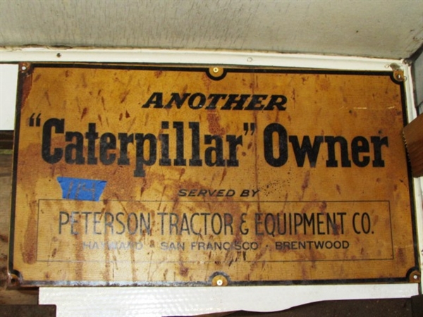 COOL VINTAGE METAL CATERPILLAR SIGN -ESTATE 