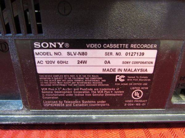 SONY SLV-N80 VCR