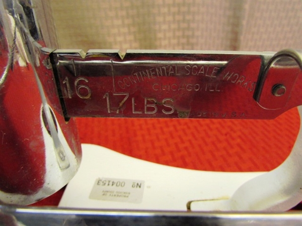 YOU MAY KNOW SOMEONE WHO WAS FIRST WEIGHED ON THIS SCALE - VINTAGE BABY SCALE FROM SISKIYOU COUNTY