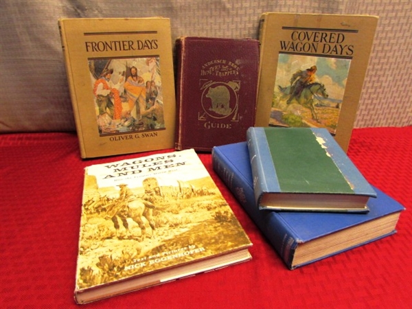 WONDERFUL ANTIQUE & VINTAGE BOOKS - 1906 EDITION OF HUNTERS & TRAPPERS GUIDE, HISTORY OF THE PACIFIC NORTHWEST & MORE