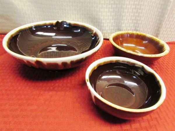 NEVER USED EARTH TONE DISHES - 4 LOVELY STONEWARE MUGS W/BIRDS, PFALTZGRAFF BOWLS, LIBBY ARTICA JUICE GLASSES & MORE