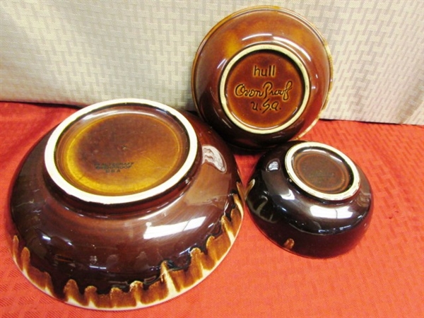 NEVER USED EARTH TONE DISHES - 4 LOVELY STONEWARE MUGS W/BIRDS, PFALTZGRAFF BOWLS, LIBBY ARTICA JUICE GLASSES & MORE